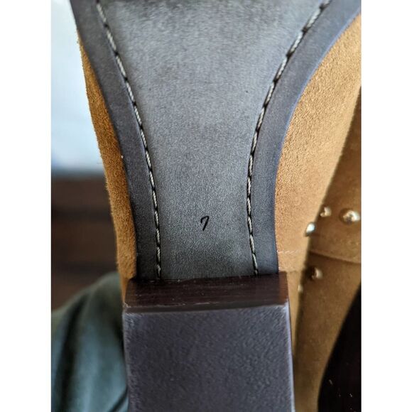 Sam Edelman Caramel Brown Grommet Studded Ankle Bootie Shoes Size 7 - Picture 11 of 11